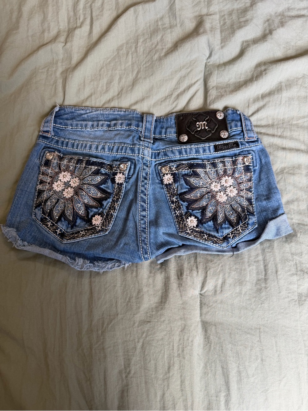 Miss Me Blue Denim Jean Shorts - Picture 3 of 3